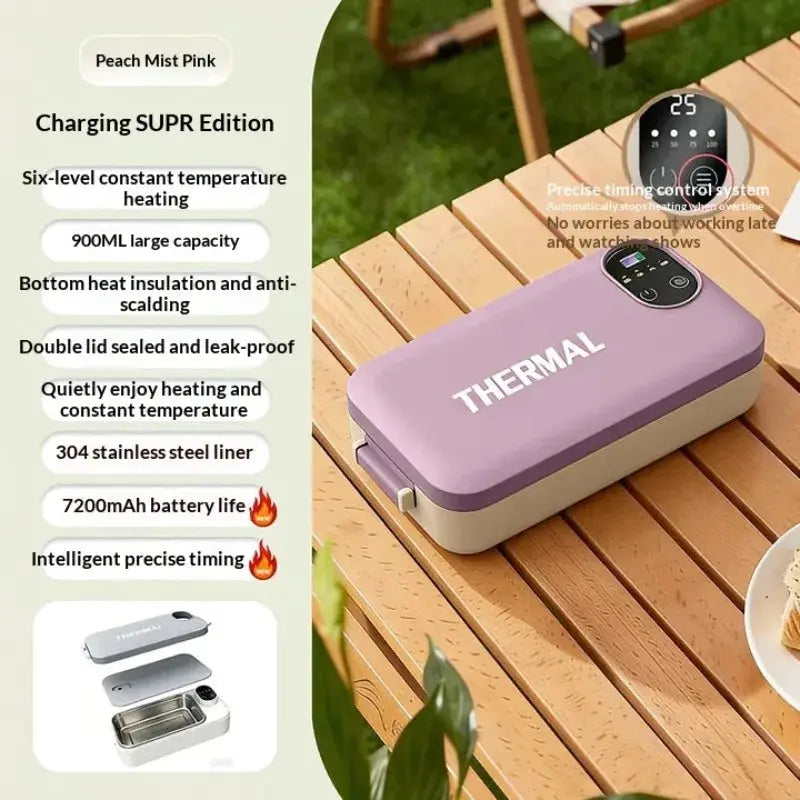 Heated Lunch Box Water Free Insulation Portable Self-Heating Electric Lunch Heater For Office Car Travel 304 Stainless Steel from PriceLows™