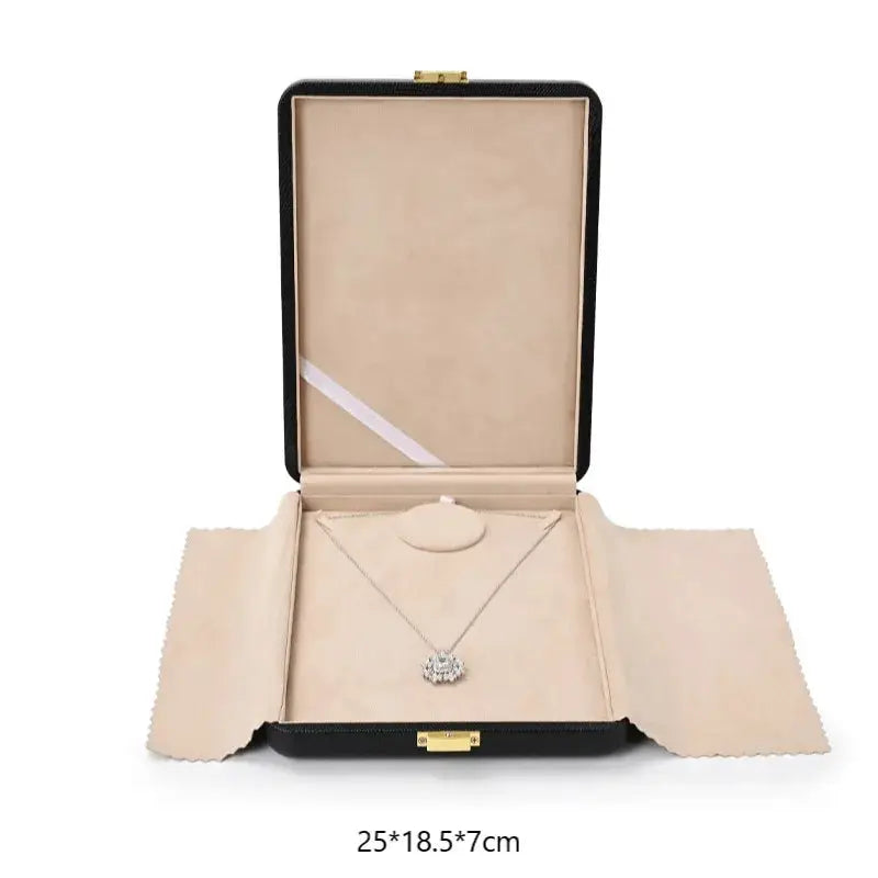 Oirlv Black Jewelry Organiser Boxes PU Leather Ring Earring Jewelry Set Box Jewel cases of precious metal Storage Box Gifts Box from PriceLows™