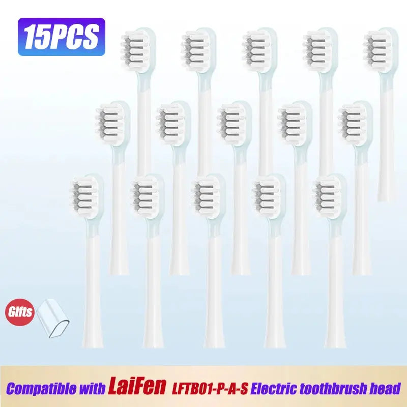 15pcs Brush Head Compatible with LaiFen LFTB01-P-A-S Sonic Electric Toothbrush Vacuum Packaging from PriceLows™