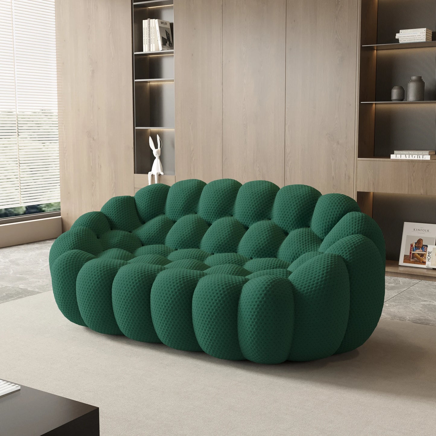 Sofa | 78 Inch Curved | 3D Knitted Fabric | Living Room Floor Sofa