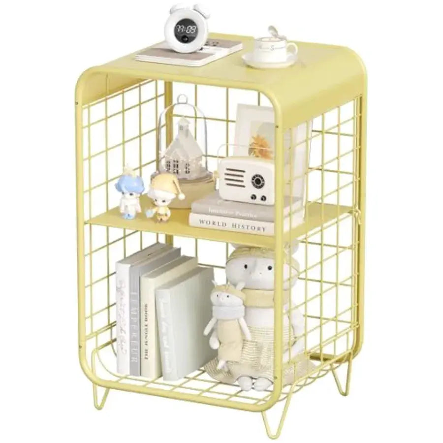 Cute Nightstand, Metal Side Table, 3 Tier End Table with Storage, Vintage Bedside Table, Girls Bedroom Furniture, Coffee Table from PriceLows™