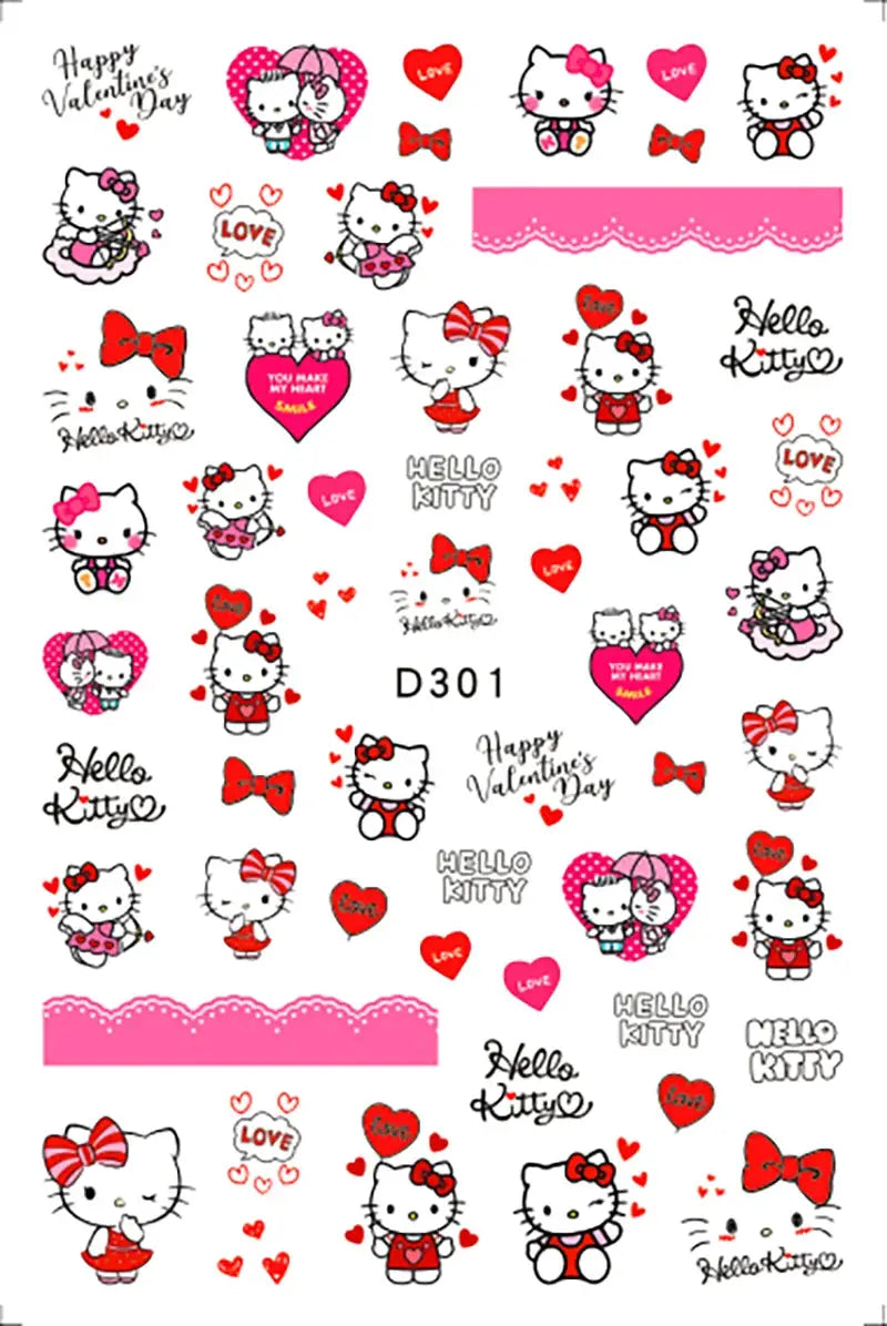 1PCS Cartoon Kawaii Pokémon Nail Stickers 3D Sanrio Hello Kitty Stickers For Nails Nails Accesories Anime Kuromi Nail Supplies from PriceLows™