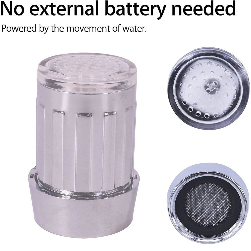 7-Color Change Automatically LED Faucet Head Glow Water Saving Stream Light Faucet Aerator Tap Nozzle for Kitchen Bathroom from PriceLows™