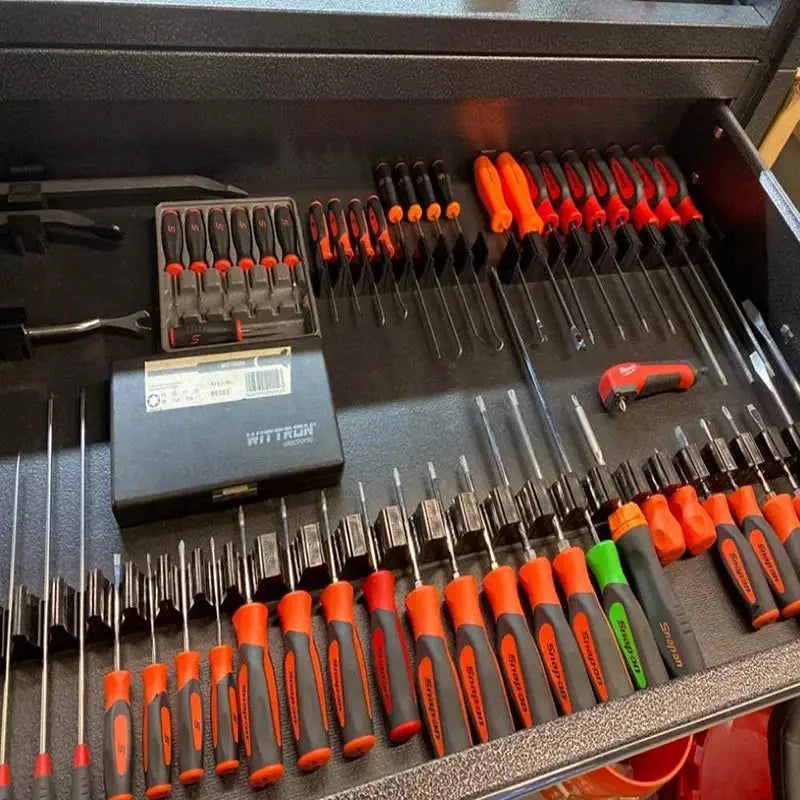 Magnetic Wrench Organizer Rack Compact Tool Storage Holder 12-Slot Tray for Garage Workshop Mechanics Toolbox Accessories from PriceLows™