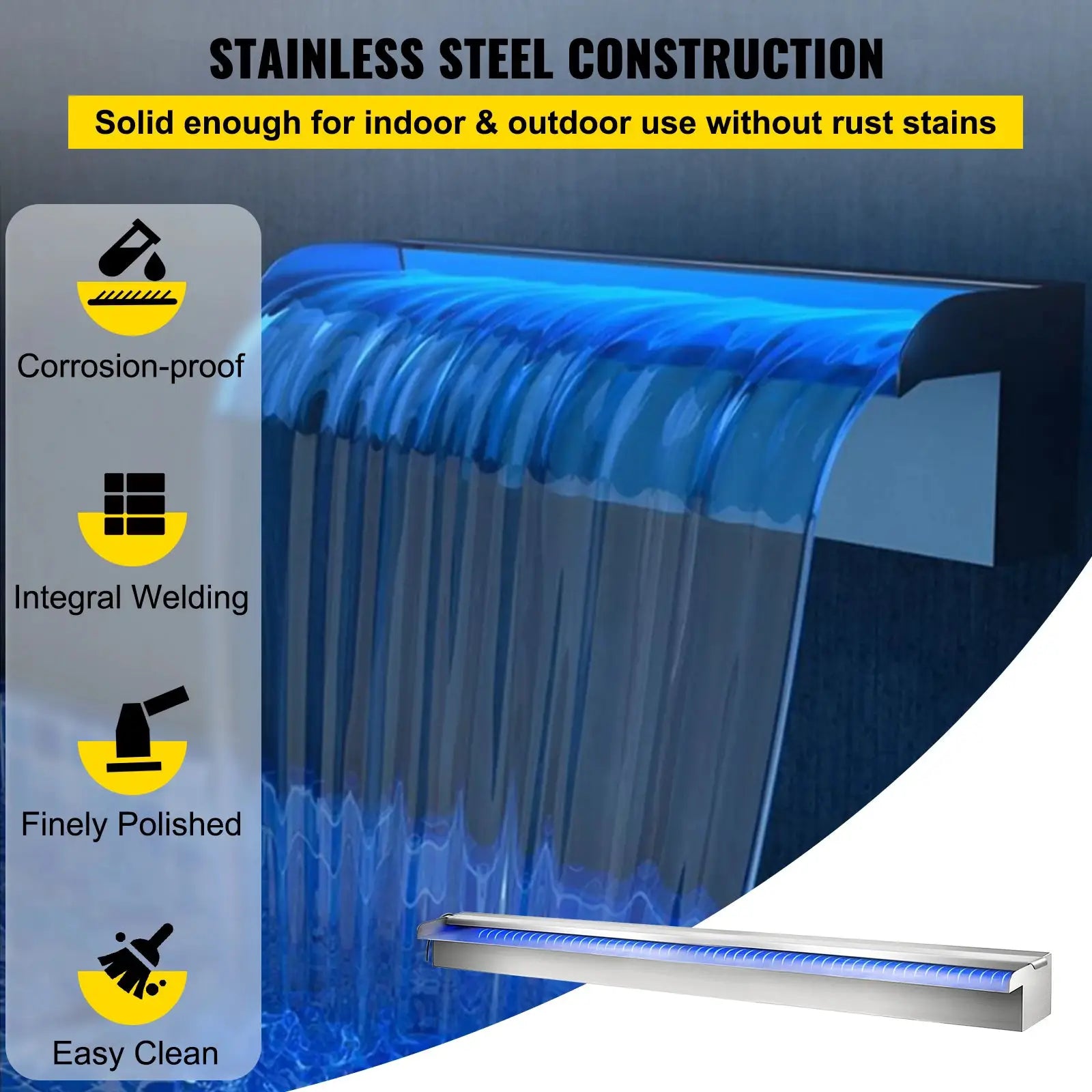 SucceBuy Pool Fountain Waterfall With Light Water Pipe Acrylic Fountain Pond Garden Swimming Feature Decorative Fountain from PriceLows™