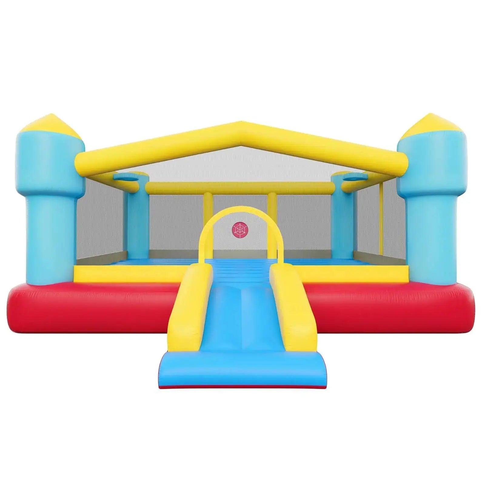 Inflatable Bounce House, 14.7 x 13.8 x 6.8 ft Jumping Bouncy Castle, Inflatable Jumper for Kids with Slide, Basketball Hoop, from PriceLows™