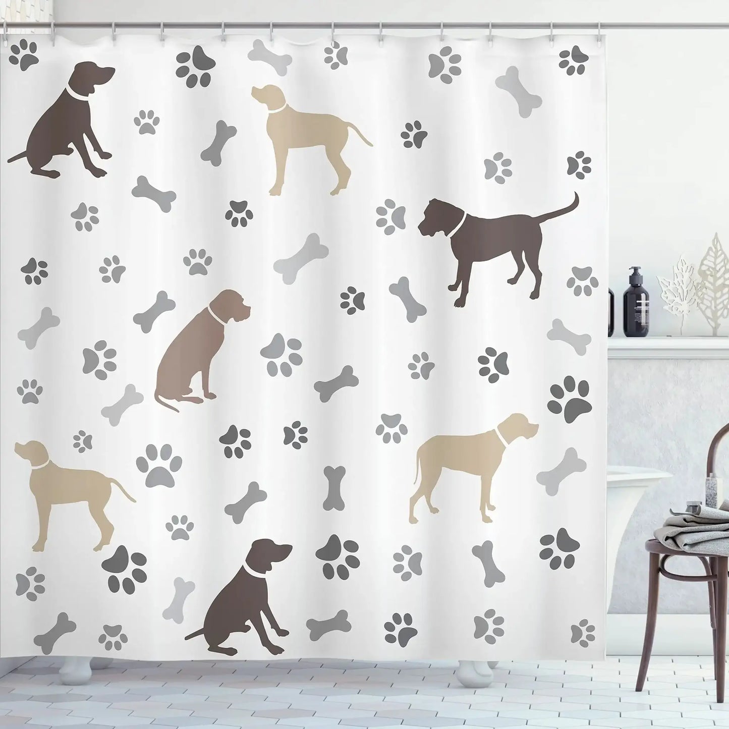 Funny Sausage Dog Dachshund Shower Curtains for Bathroom, Cartoon Dogs Bath Curtains with Cute Animals Waterproof Machine Wash from PriceLows™