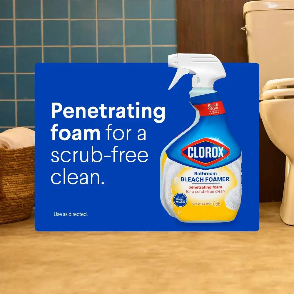 Bathroom Cleaner Spray | Bleach Foamer | Crisp Lemon Scent | 30 Ounce