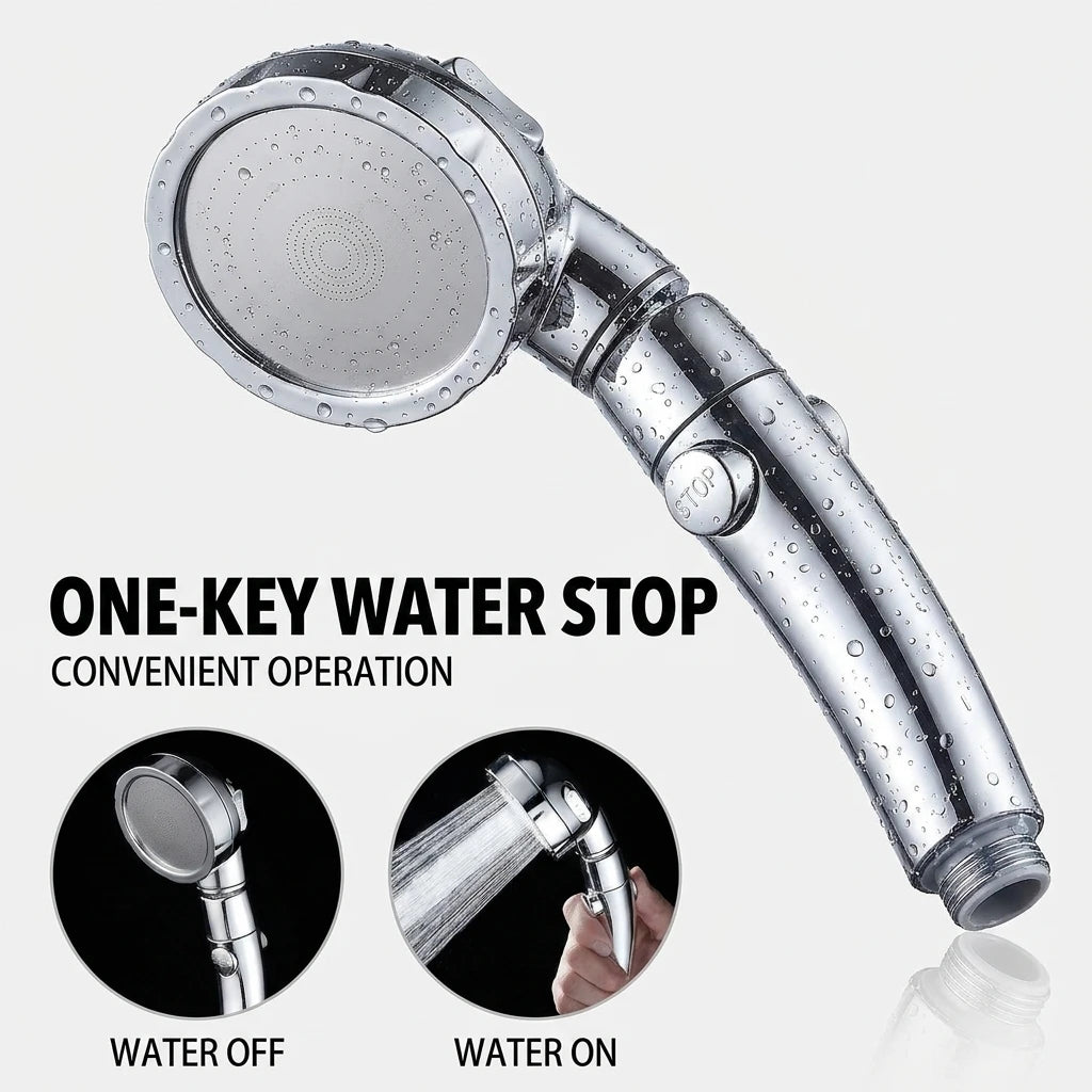 Handheld Shower Head | 4 Speed Modes | LED Temperature Display