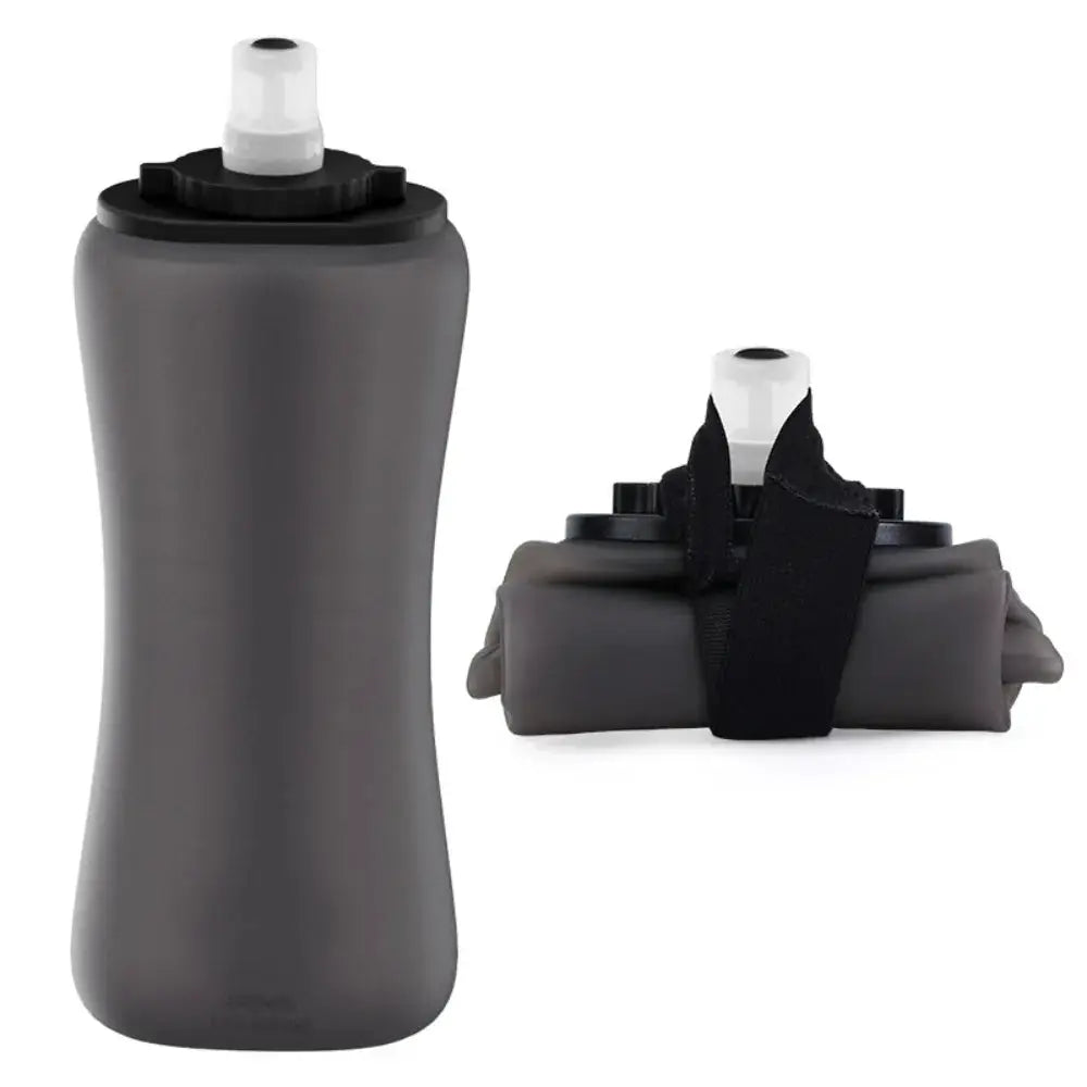Handheld Collapsible Cycling Bottle 350ml Capacity Wide Mouth Hydration Bottle Silicone Soft Flask Gym from PriceLows™