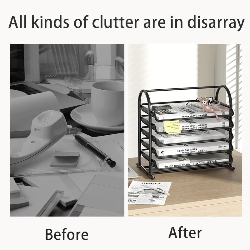 Mesh Letter Tray | Metal Construction | Sliding Trays | Black