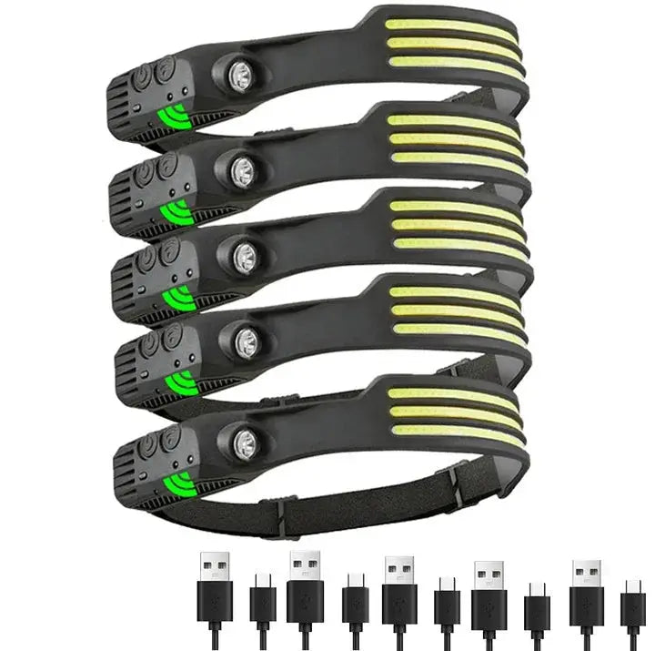Powerful COB Induction Headlamp 5 Lighting Modes Head Flashlight Built-in Battery USB Charging Outdoor Camping Fishing Headlight from PriceLows™