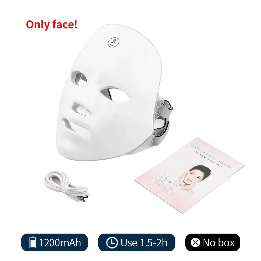 Wireless LED Mask 7 Color LED Face Mask Photon Skin Firming Anti Aging Rejuvenation Beauty Mask Machine from PriceLows™