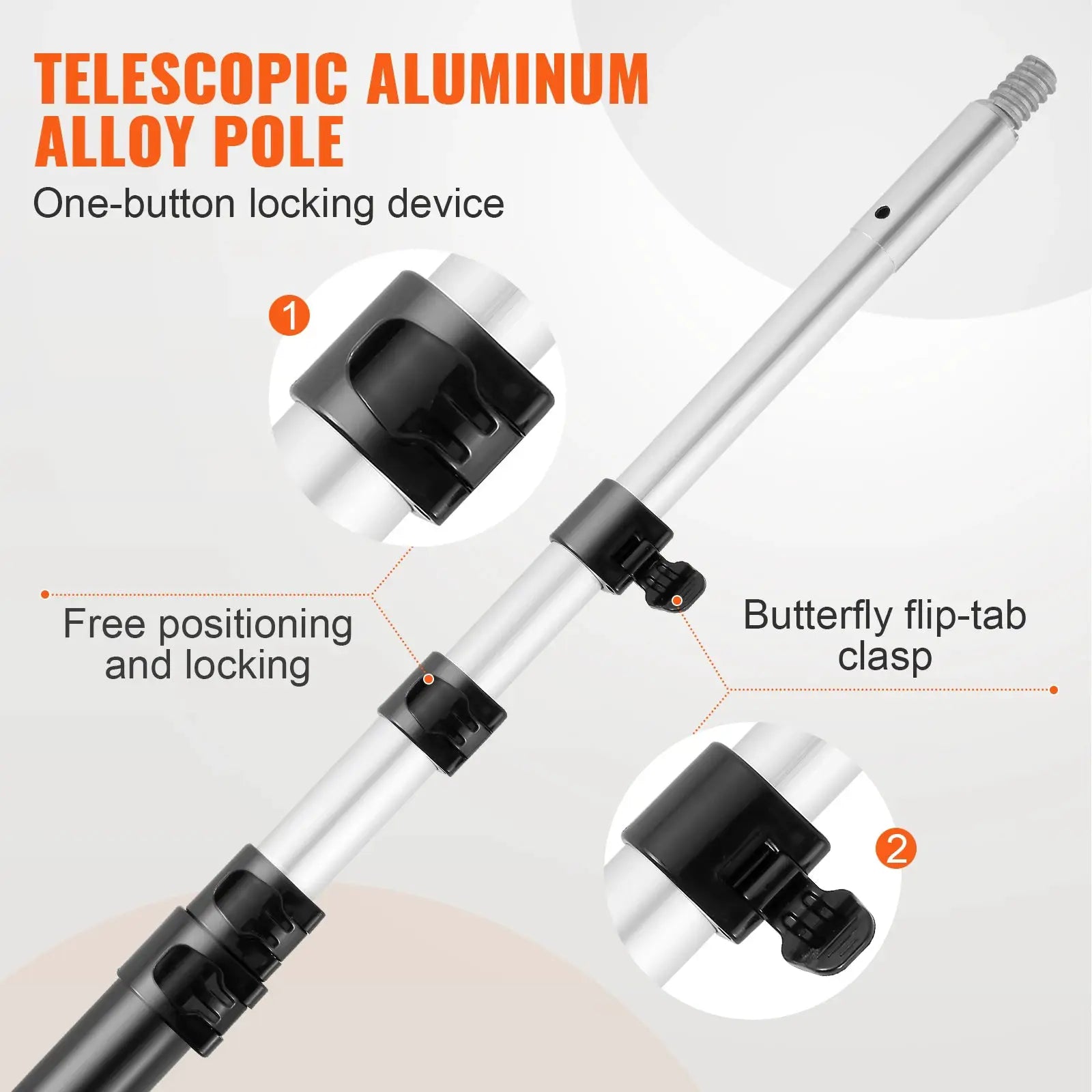 SucceBuy Manual Pole Saw Extendable Tree Pruner Sharp Steel Blade for Branches Trimming with Lightweight Aluminum Alloy Handle from PriceLows™