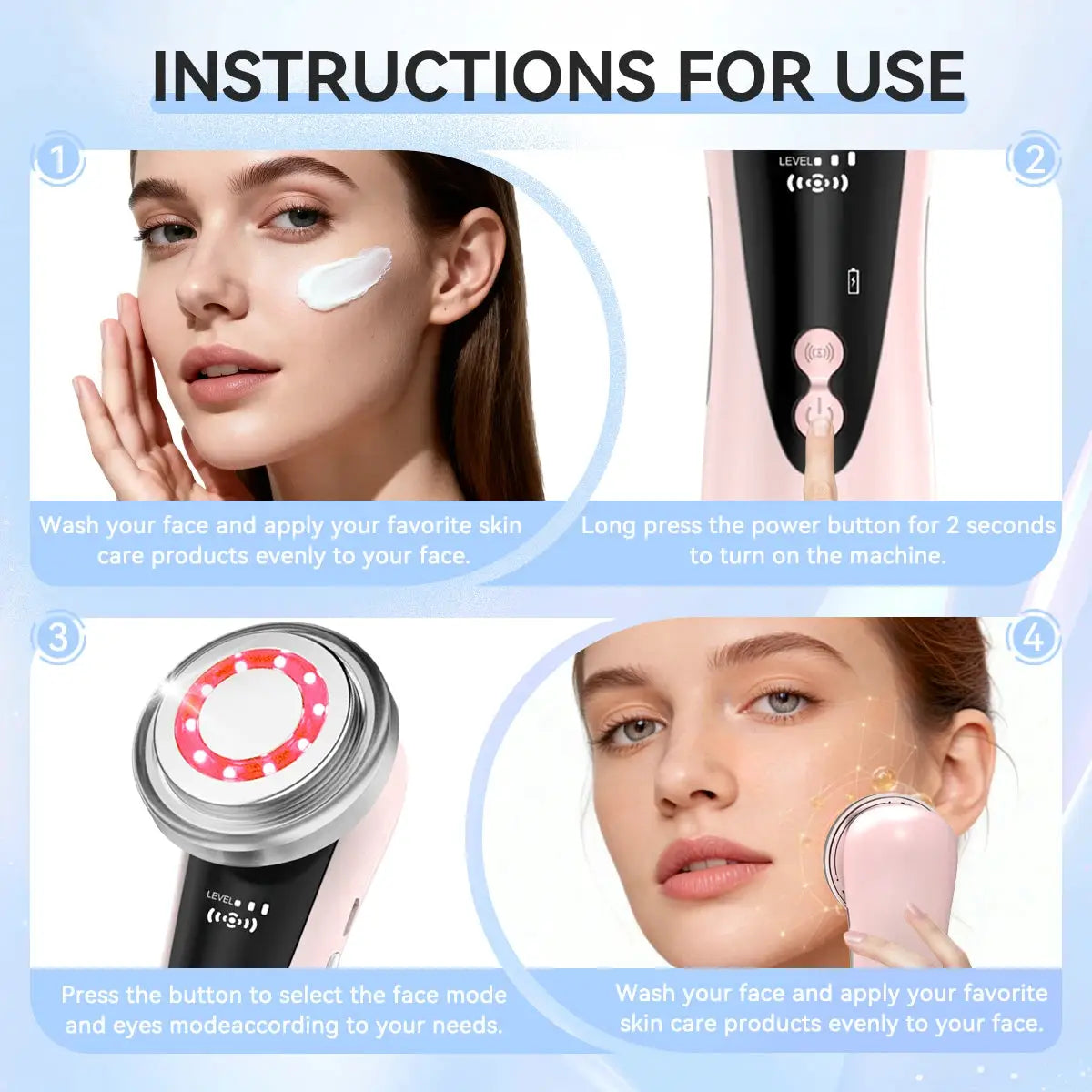 Facial Massager | Electric Microcurrent | Portable Rechargeable | Daily Skincare Care