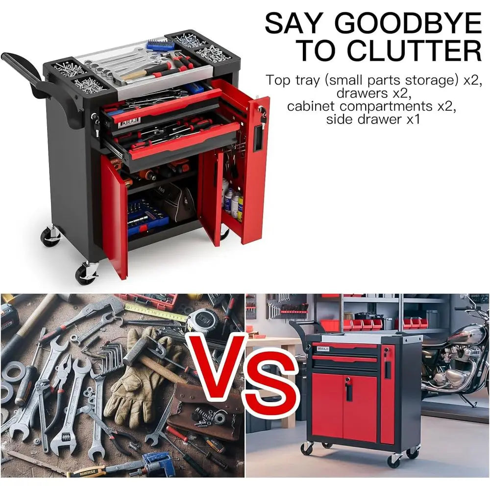 2-Der Tool Chest with Wheels, Rolling Tool Chest with Side Der,Tool Cabinet Ders lockable,Tool Cart with Top comparent,or Garage from PriceLows™