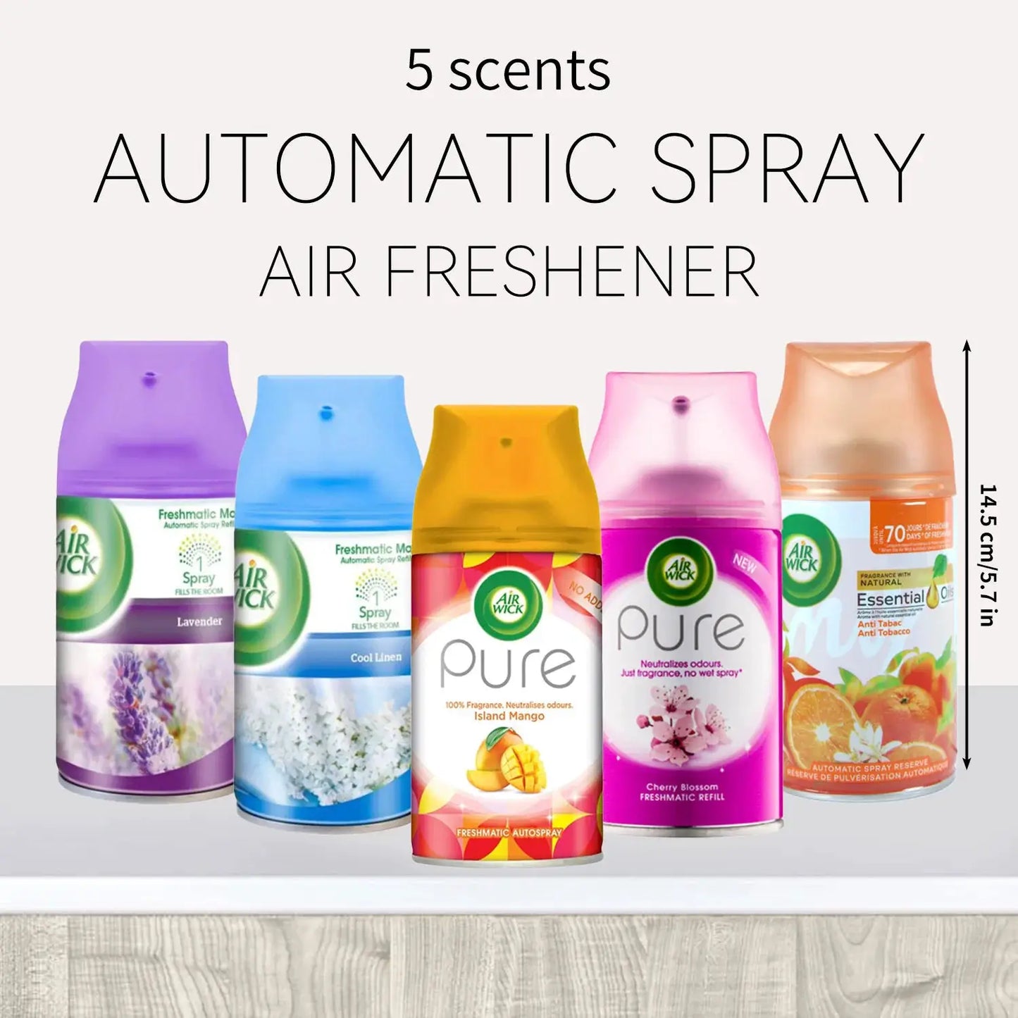 Automatic Spray Air Freshener Refill | 6.2 Oz Per Canister | 2 Pack Sets
