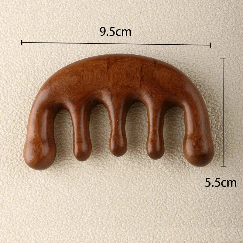 Wooden Massage Comb | Scalp Oil Massager | Compact Size