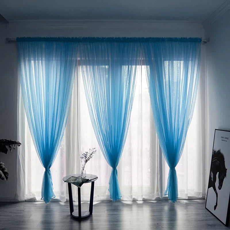 100x200cm 1PC Solid Color Sheer Curtain For Living Room Window String Curtains Bedroom Drape Panel Tulle Treatments from PriceLows™