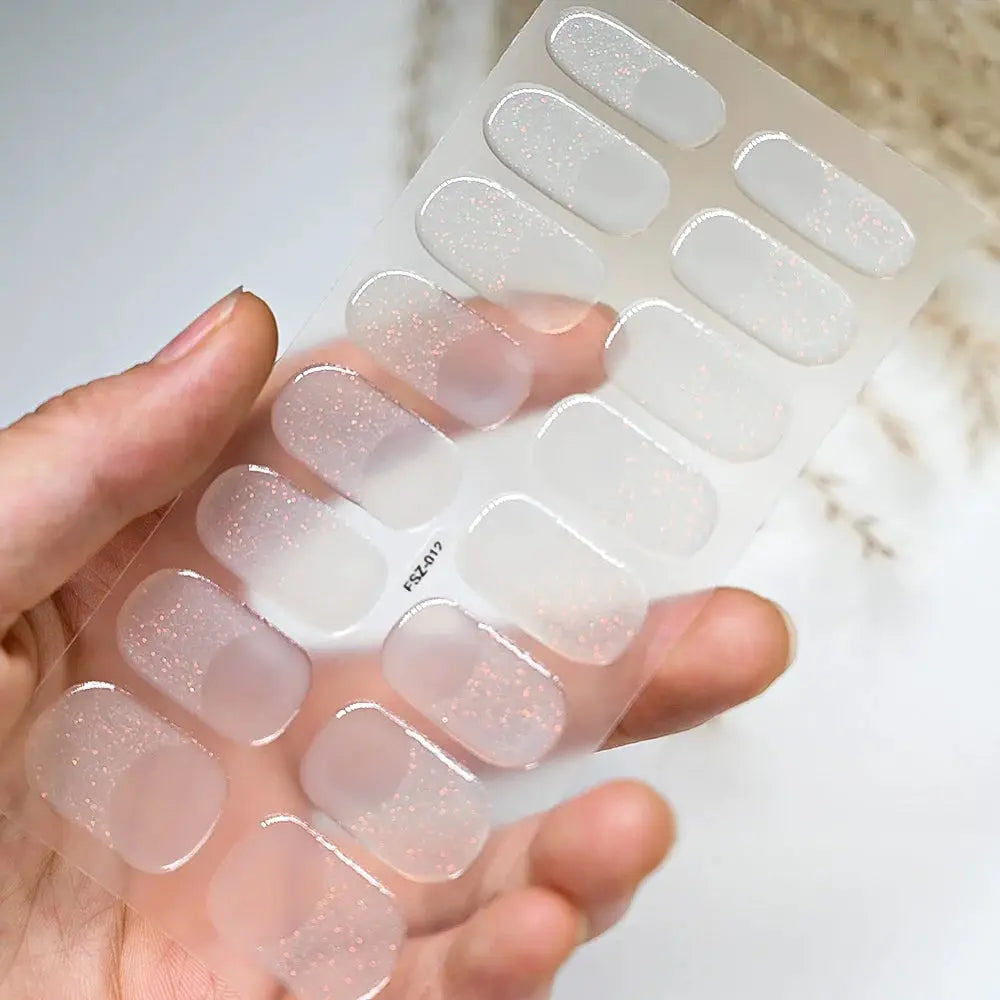 Semi Cured Wraps Fast Gel Nail Sticker Soild Nail Gel Wraps Adhesive Full Cover Gel Nail Decal UV Lamp Cured Manicure Decoration from PriceLows™