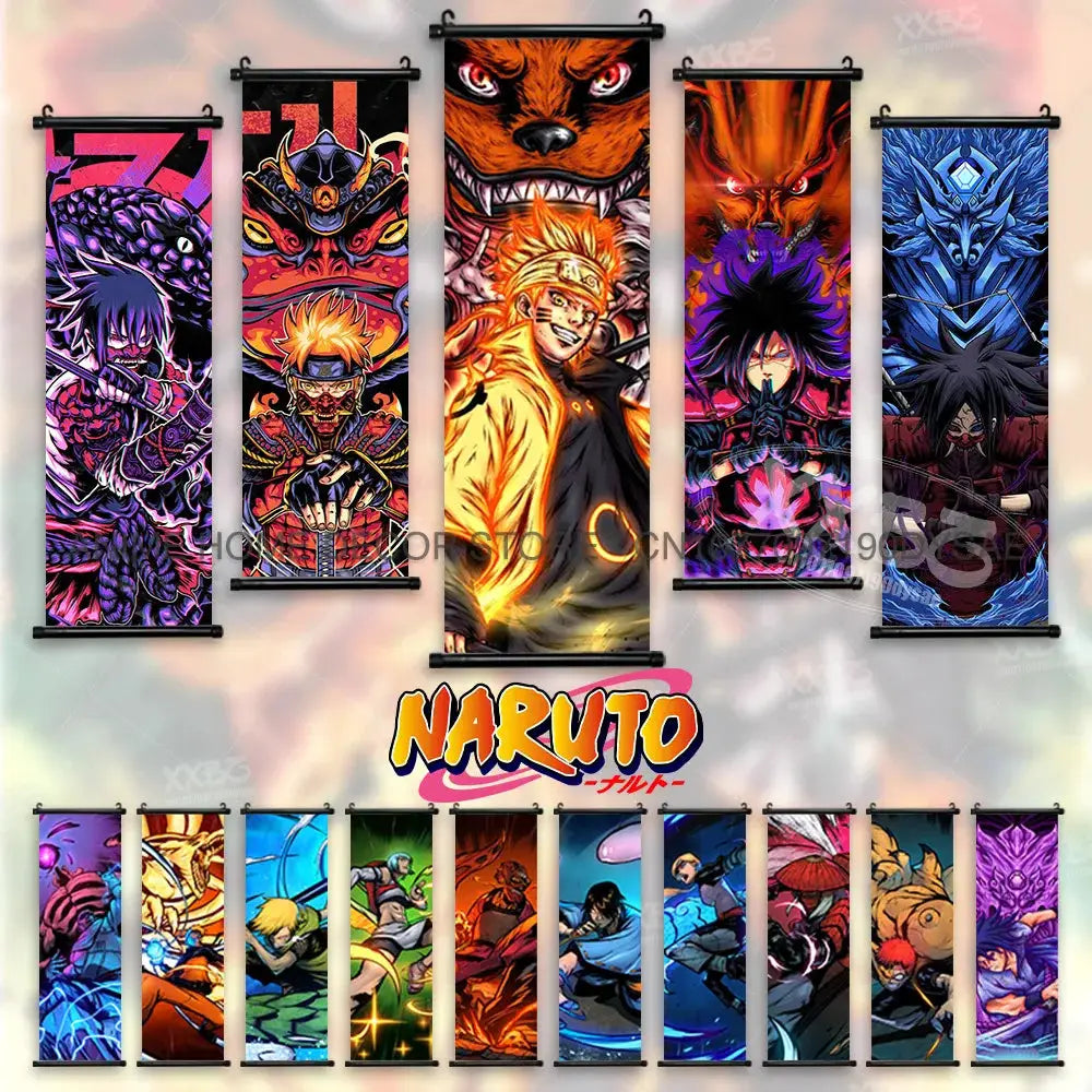 Uzumaki Naruto Posters Sasuke Home Decor Uchiha Madara Hanging Painting Might Guy Scrolls Picture Gaara Wall Art Killer B Mural from PriceLows™