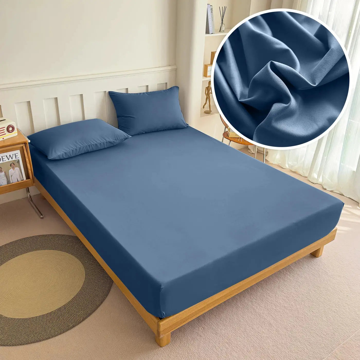 High Quality Fabric Fitted Sheet With Elastic Band Solid Color Mattress Sheet for King Queen Bed 150x200 180x200 200x220cm 1PC from PriceLows™