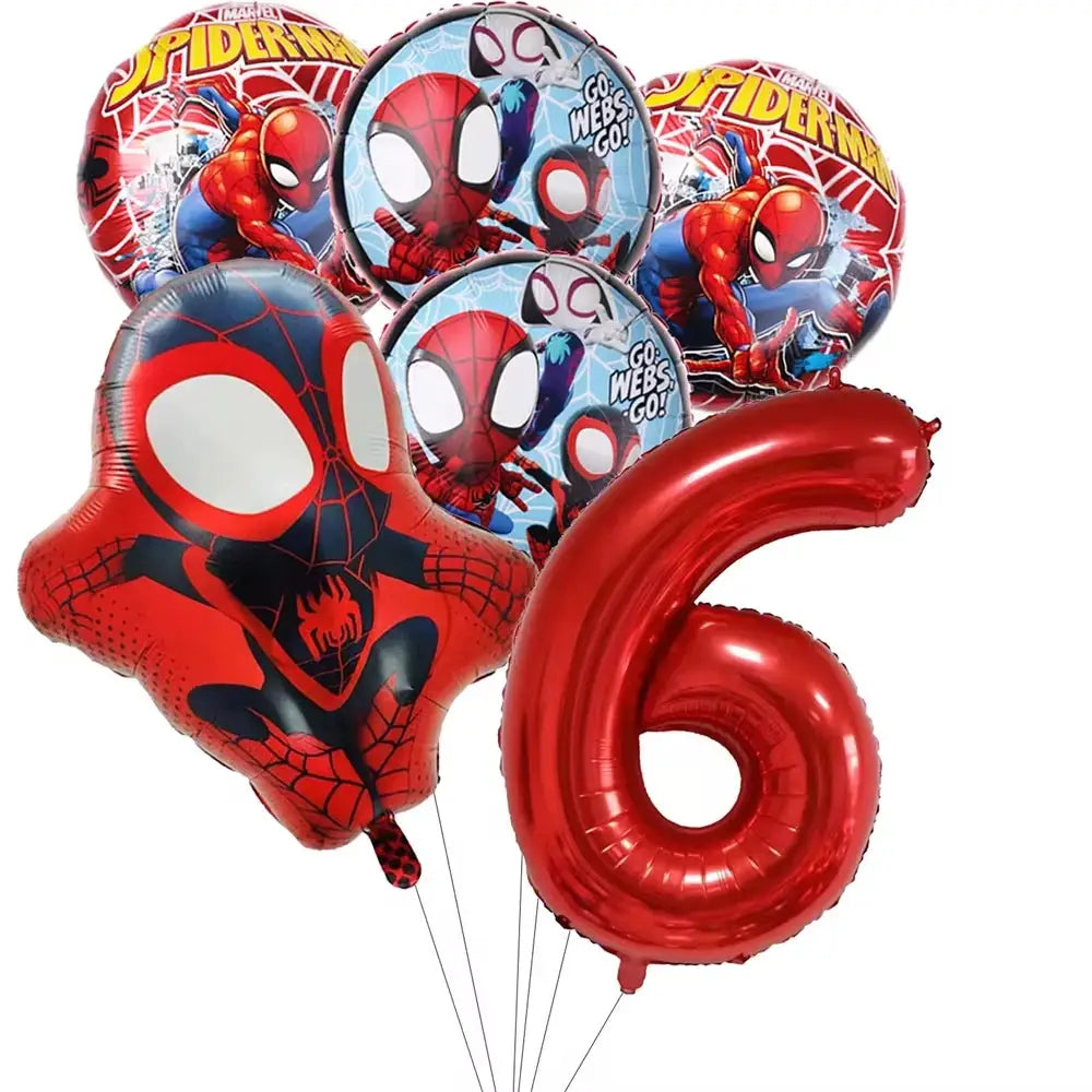 Spider Birthday Party Supplies | Disposable Tableware Set | 3D Balloon | Kids