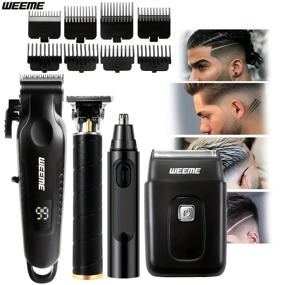 Men Grooming Kit | USB Rechargeable | LCD Display | 4 in 1 Kit