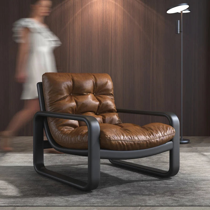 Living Room Sofa | Leather Upholstery | Modern Nordic Style | Single Unit