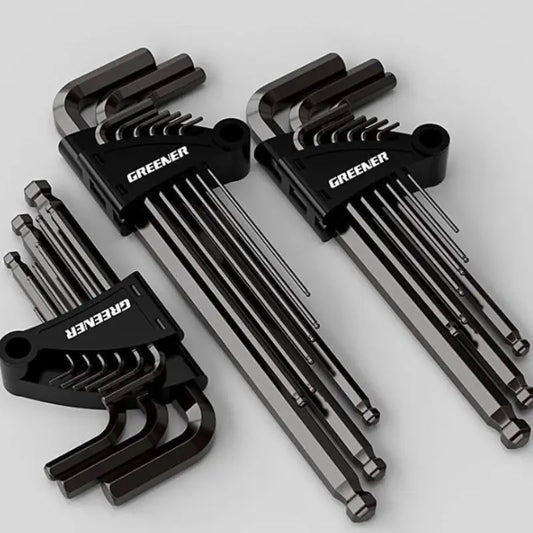 Greener 9PCS Allen Key Set L Type Wrench Kit Hex Wrench Hand Tool Allen Key Hexagon Flat Ball Torx Head Spanner Key Repair Tools from PriceLows™