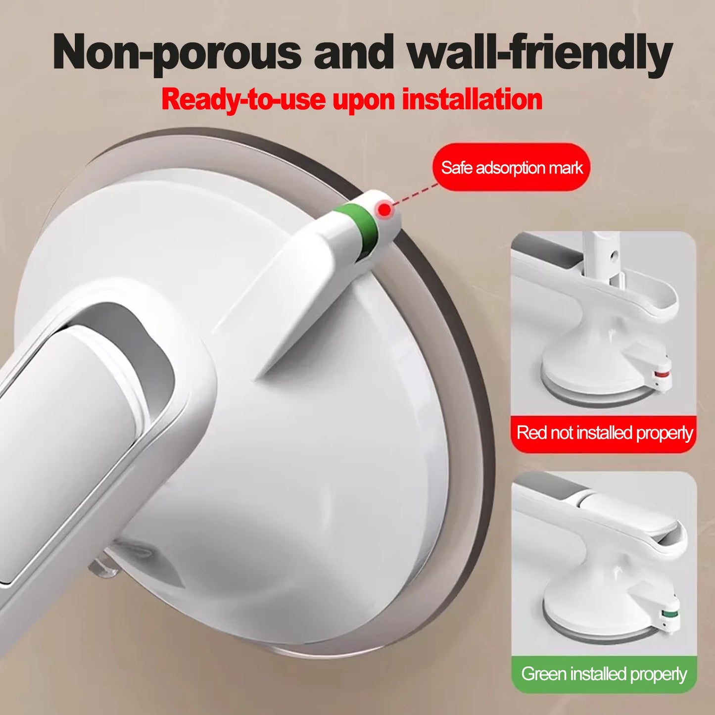 Shower Grab Bar | Suction Cups | Anti Slip | One Size