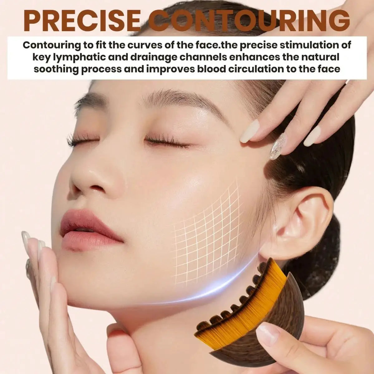 Lymphatic Face Brush | Silicone Sculpting Design | Ergonomic Jawline Contour Tool