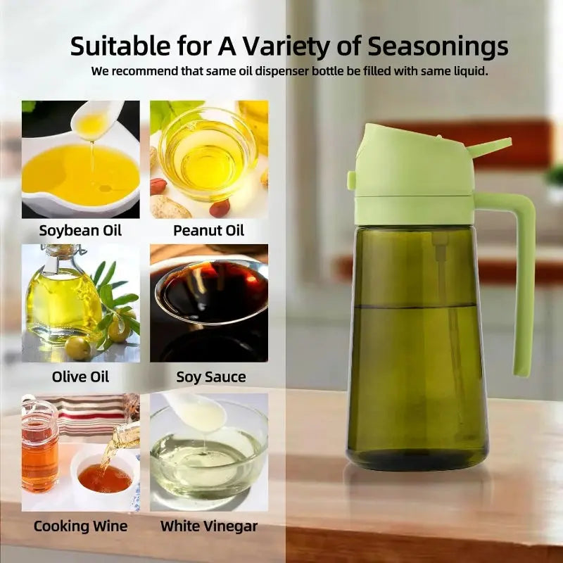 Olive Oil Dispenser Plastic Bottle for Kitchen Gadgets Air Fryer Accessories Olive Oil Sprayer Cooking Light-Blocking Dark Green from PriceLows™