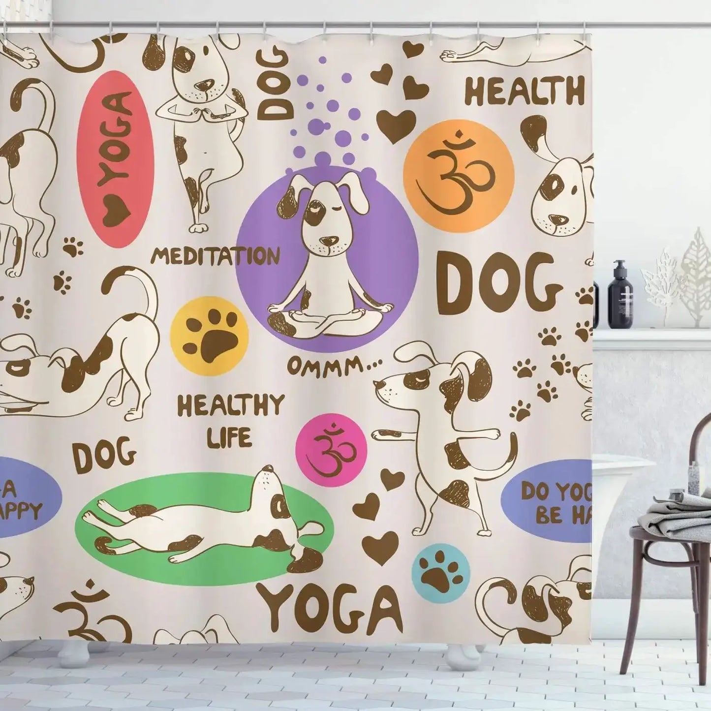 Cartoon Cute Animal Shower Curtain Cat Dog Anime Printed Bathroom Decor 3D Waterproof Bath Fabric Home Curtains For Children from PriceLows™