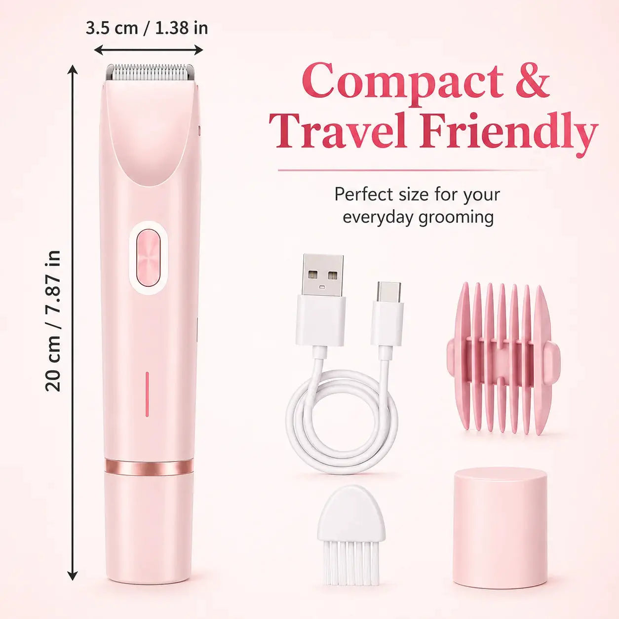 Women's Electric Trimmer | Rechargeable USB Battery | Dual Heads Face And Bikini