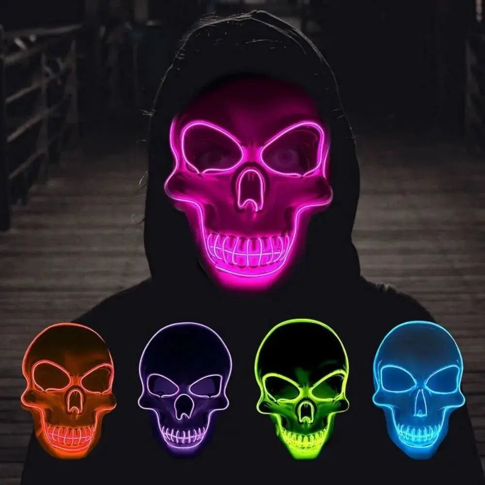 Full Face Skull Mask | Luminous Design | Adult Size for Halloween