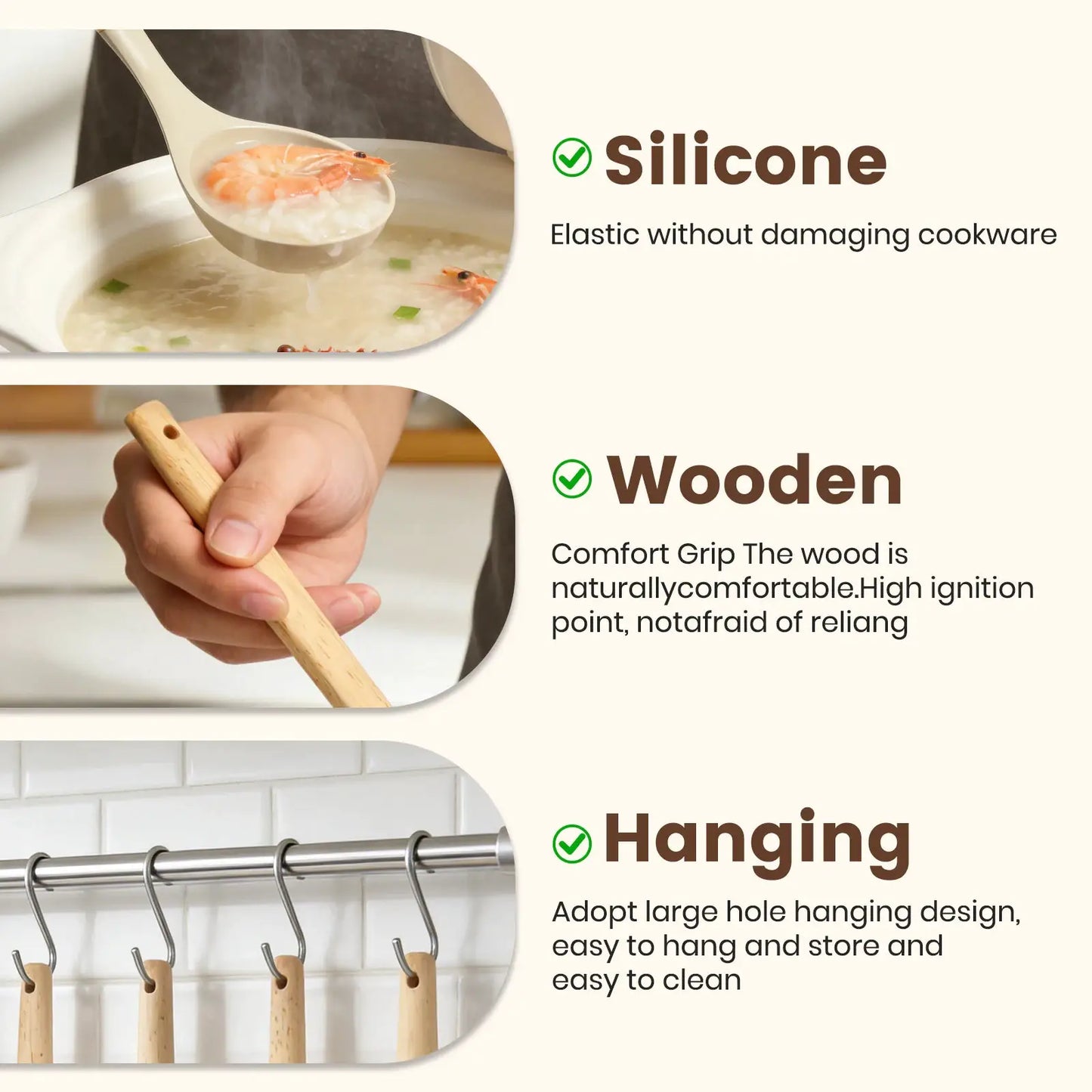 Silicone Wooden Handle 44-Piece Non-Stick Kitchen Utensil Set Food-Grade Heat-Resistant Cookware Set for Kitchen & Baking from PriceLows™