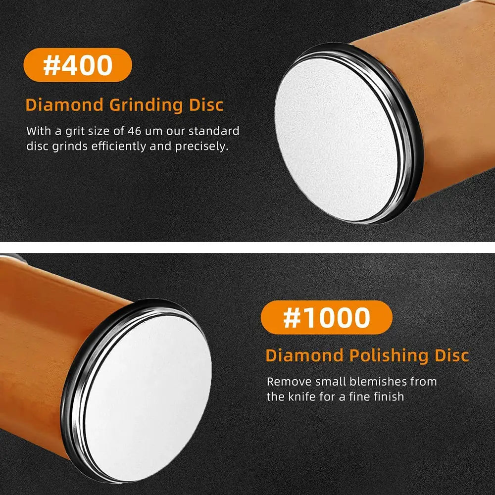 Knife Sharpener | Double Sided Diamond | 15/20 Degree Magnetic Roller