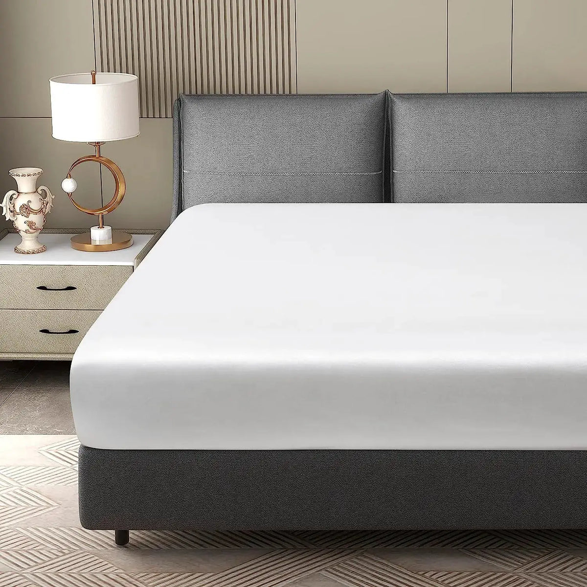 Satin Fitted Sheet | 100 Percent Polyester | Silky Soft | Solid Color