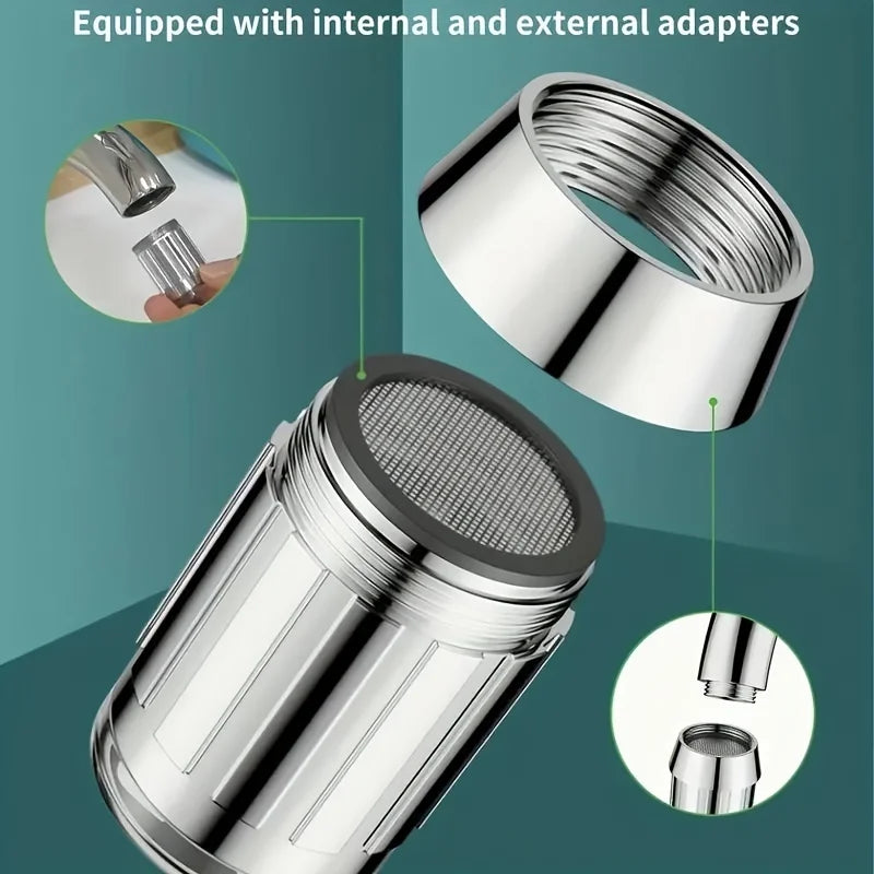 LED Faucet Aerator | 7 Color Temperature | Water Powered Glow | Plastic Adapter