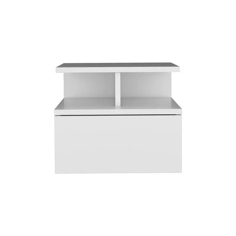 Floating Nightstand with Single Drawer, White Finish from PriceLows™