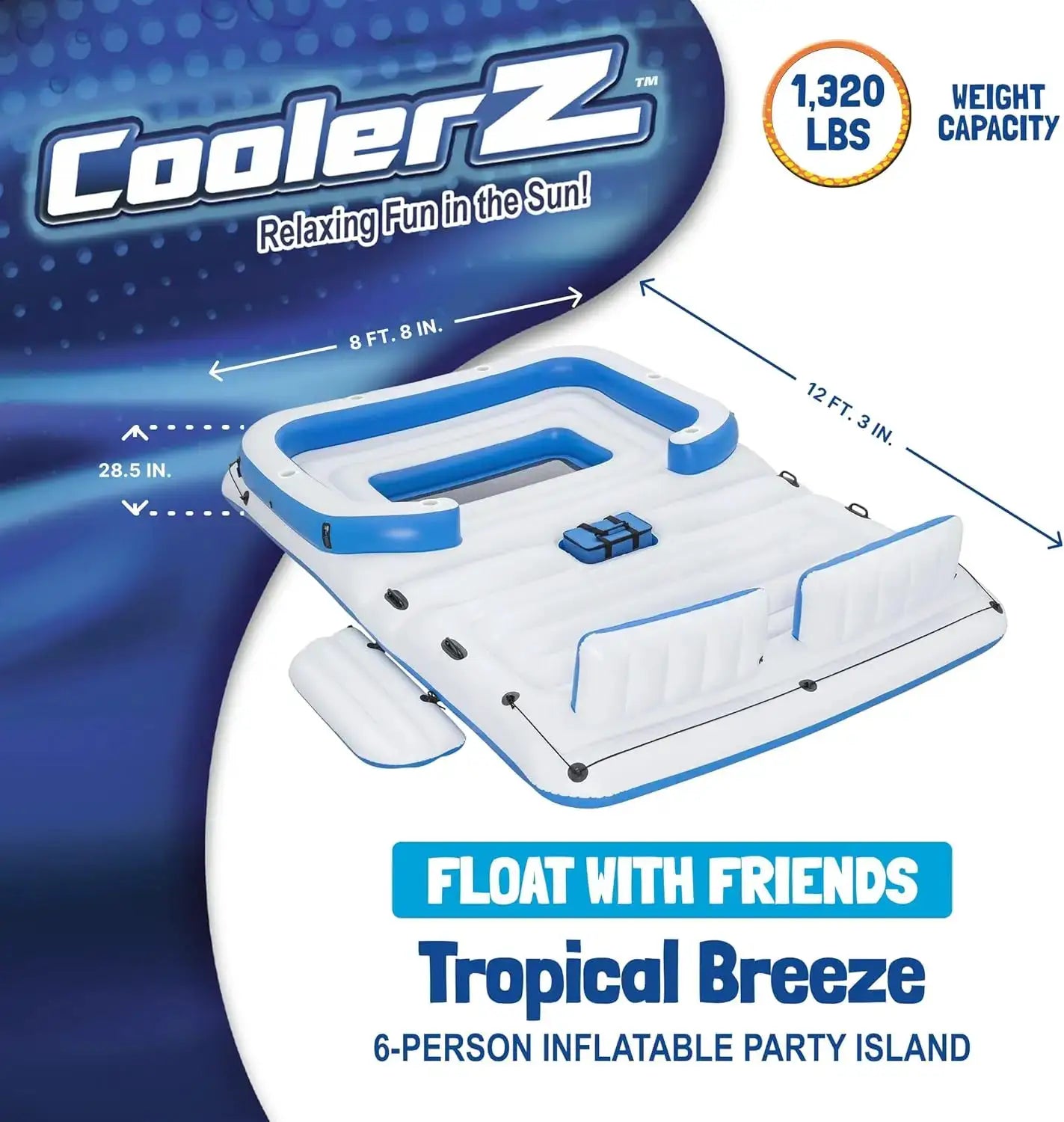 Inflatable Island | 6 Person Capacity | Tropical Breeze | Large