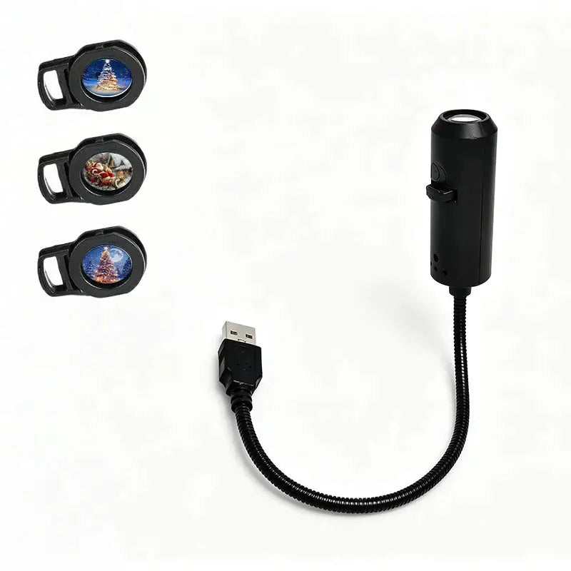 Halloween Projector Light | Flexible Gooseneck | Usb Powered | Slide Kit