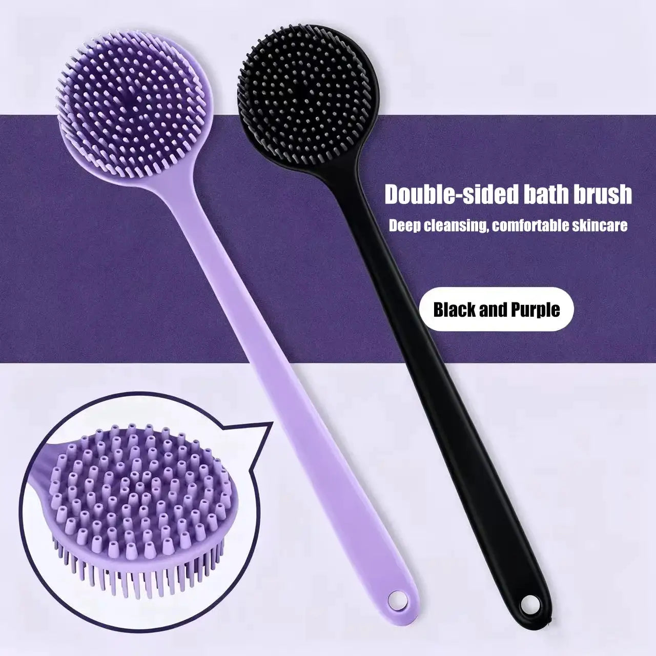 Back Scrubber | Long Handle | Soft Silicone | 380mm Length