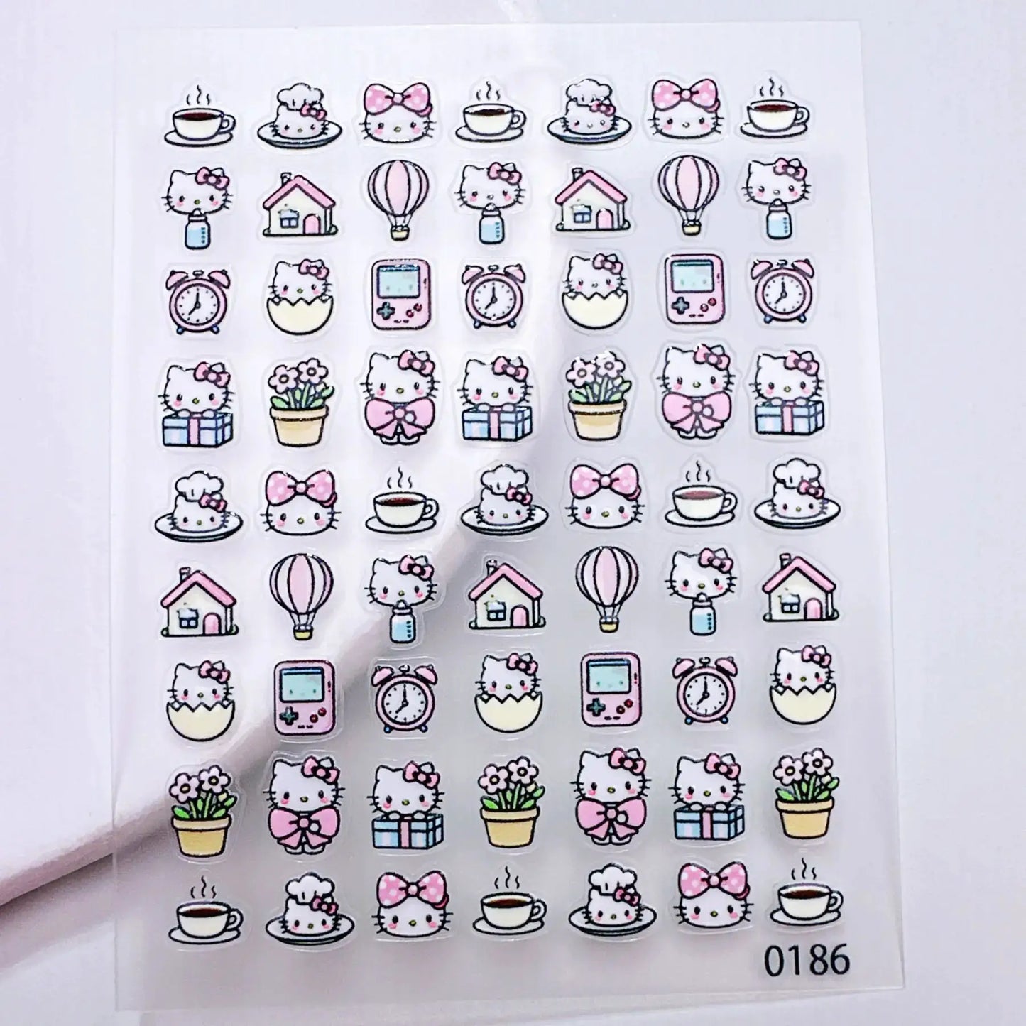 1Pcs Korean Ins Cute Kitty Nail Stickers - Sweet Cartoon Press-On Nail Art Decor for Kawaii Manicures & DIY Designs from PriceLows™