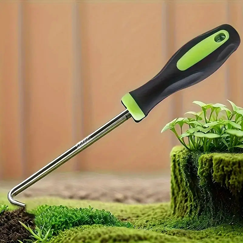 Stainless Steel Weeding Tool | Manual Soil Scarifier | Rubber Grip