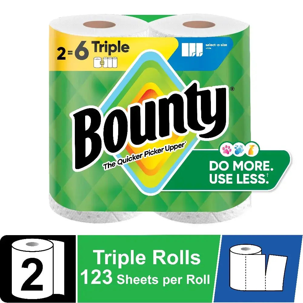 White Paper Towels | Select A Size | 123 Sheets Per Roll | 2 Triple Roll