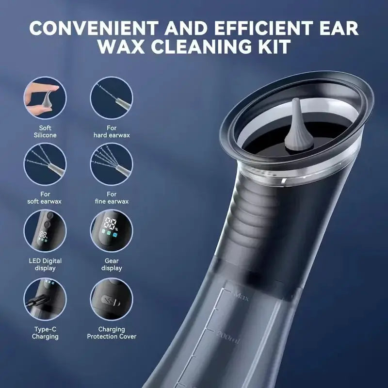 Rechargeable Ear Cleaner for Removing Earwax Integrated Dry and Dirty Storage Replaceable NozzleVisual Sewage Recovery Window from PriceLows™