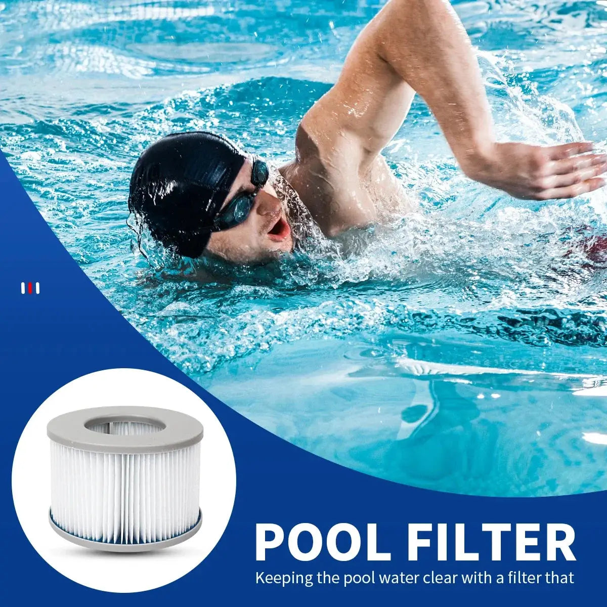 2-6pcs for MSPA Inflatable Hot Tub Spa Bath Water Filter Cartridge Pump Replacement Kit M-spa Swimming Friendly Swimming Pool from PriceLows™