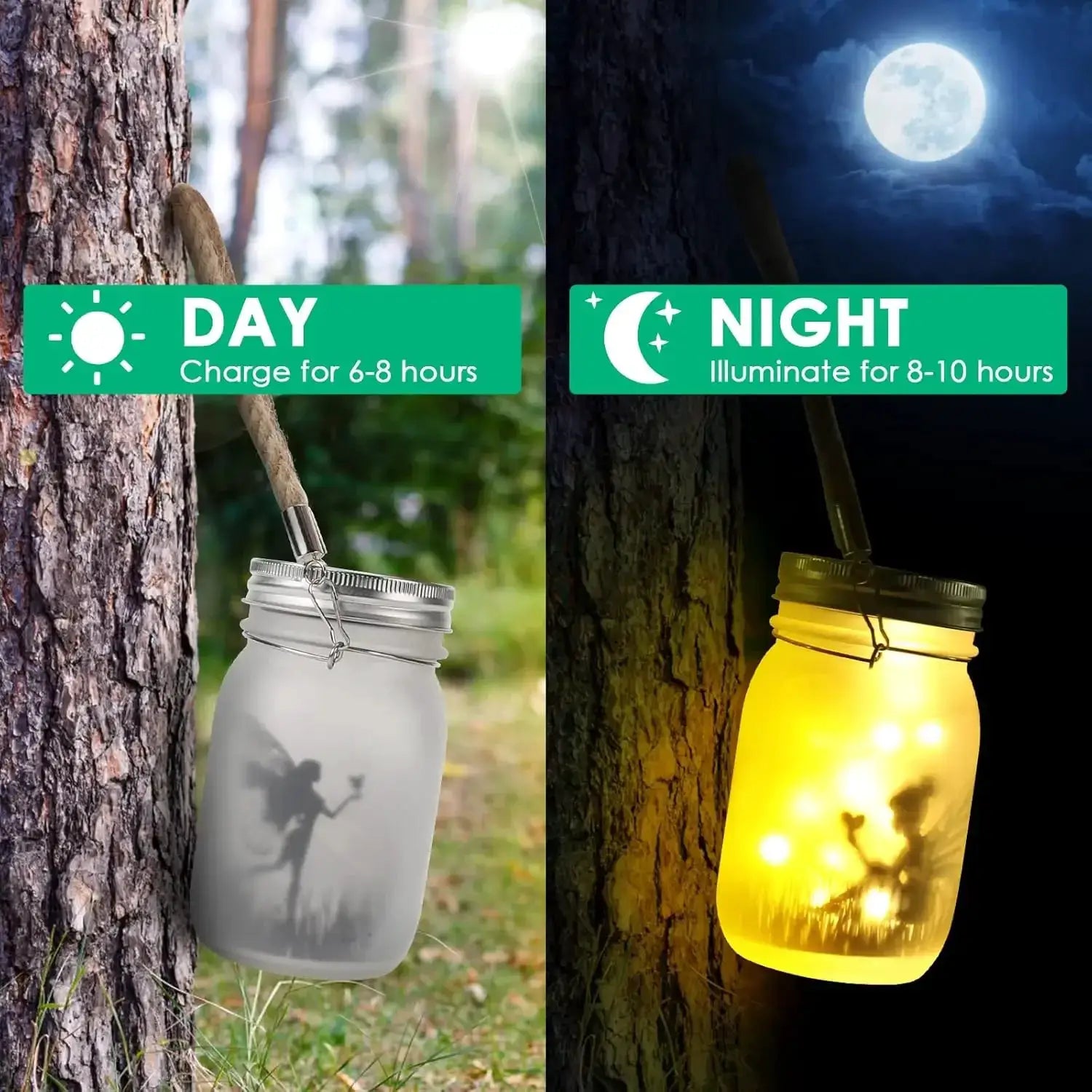 Solar Mason Jar Light Solar Lantern Fairy Lights Waterproof IP65 Hanging Standing Solar Lamp Garden Ornament for Patio Lawn from PriceLows™